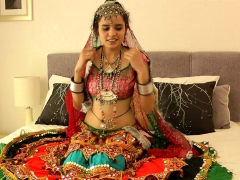 Charming Indian College Girl Jasmine In Gujarati Garba Dress