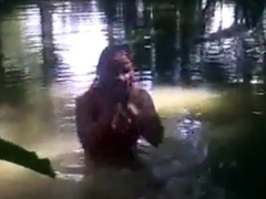 bangla girl rina bathing in pond