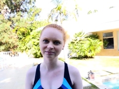 Teen Redhead In Swimsuit Gets Pounded