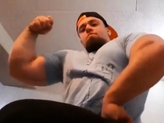 Muscular Hunk Caught Jerking Off Alone